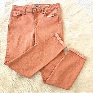 JESSICA SIMPSON Pink Rolled Crop Skinny Jeans 28 Light Wash Neutral Casual